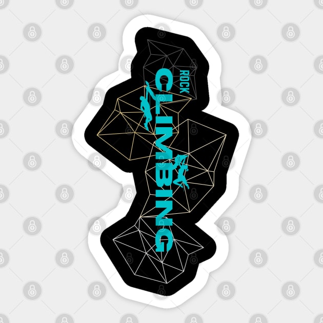 geometric rock climbing teal Sticker by lmdesignco